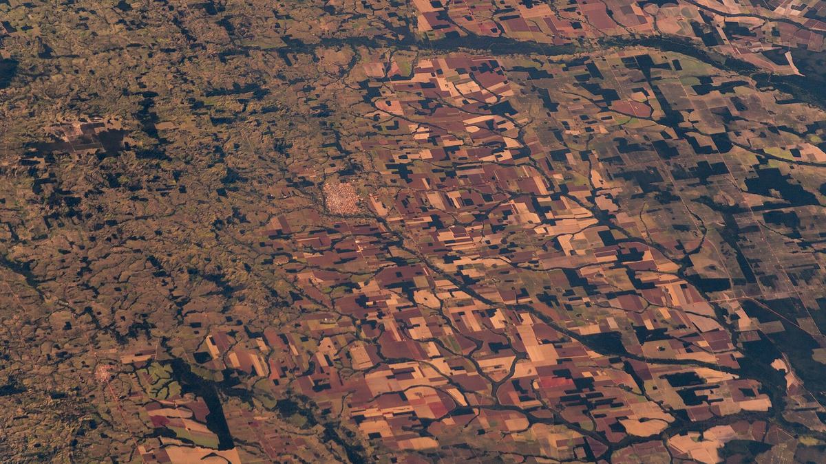 Aerial view of deforestation in the Amazon